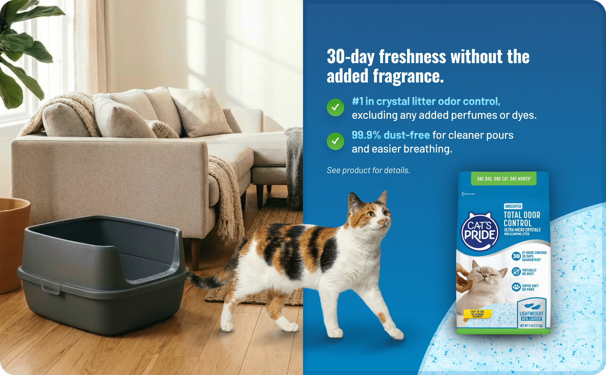 Cat's Pride Total Odor Control Unscented Micro Crystals - Image 9